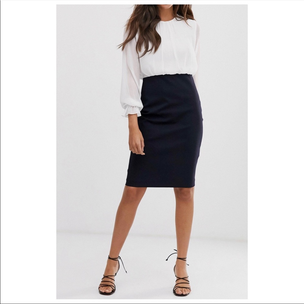 TED BAKER Lizzata Long Sleeve Dress EUC Size 2 (US 6/8)